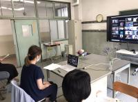 リモート会議をしている様子。 リモート会議をしている様子。