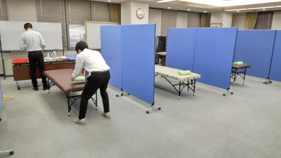 理療科現場実習会場の準備の様子 理療科現場実習会場の準備の様子