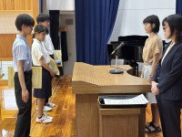 中国・四国地区盲学校体育大会出場の３人の生徒