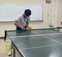 試合前練習の様子